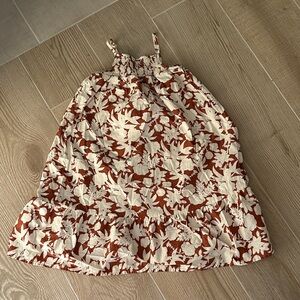 Cat & Jack Floral Kids Dress - Brown and Cream